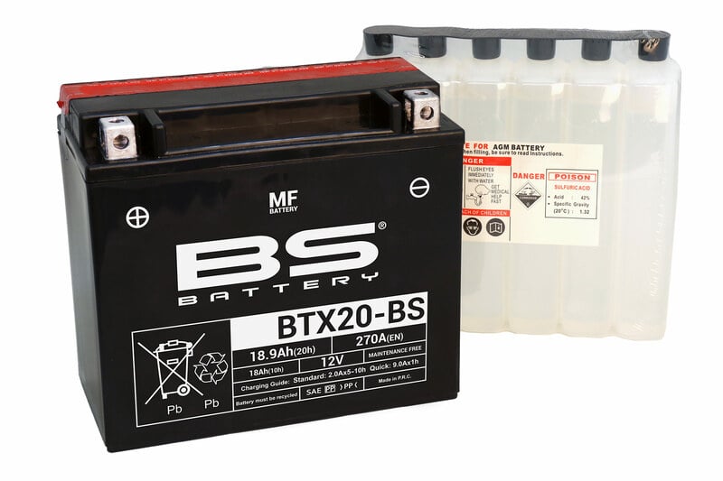 Accu Onderhoudsvrij met zuurpakket - BTX20-BS