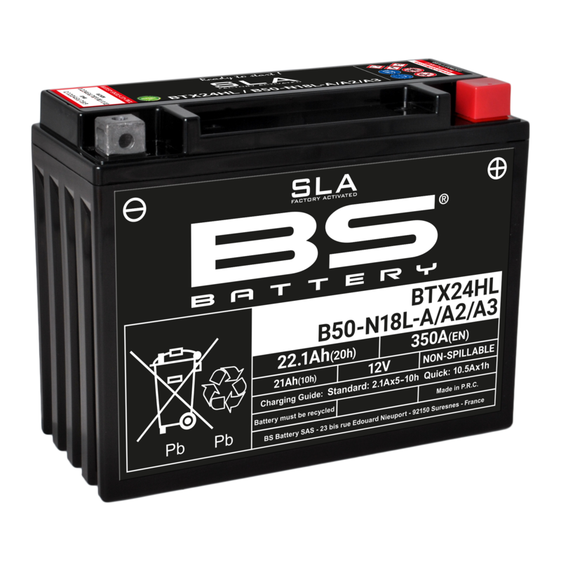 SLA Accu Onderhoudsvrij - BTX24HL/B50-N18L-A/A2/A3