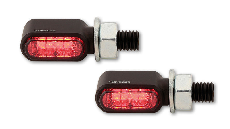 HIGHSIDER pro Little Bronx kleine LED Knipperlichten Black/Smoke 3in1, CNC, E-Approved (Pair)