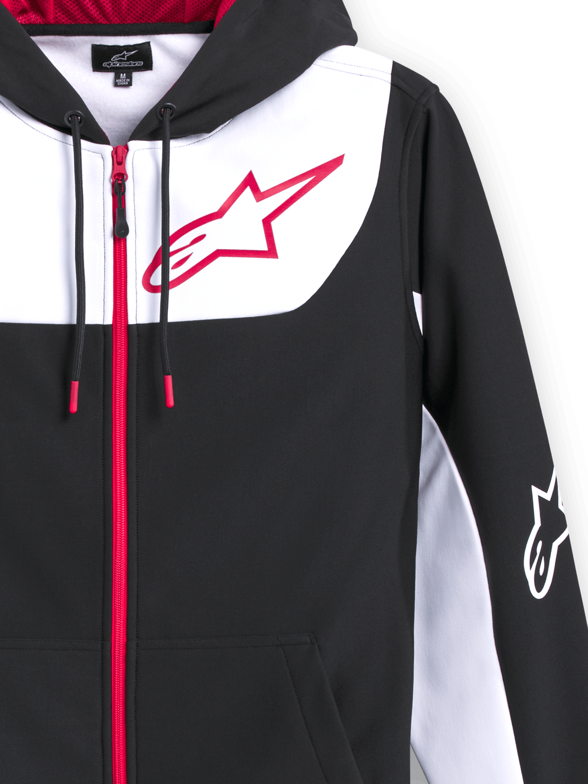 Alpinestars Session v3 Fleece Hoodie Zwart, wit en rood, productfoto 5