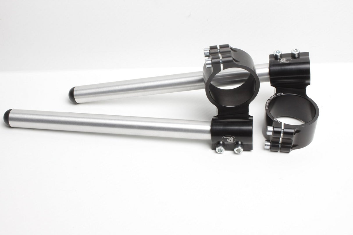 Clip-Ons Handlebars 43mm Type Verhoogd 28mm Verstelbaar Zwart Geanodiseerd