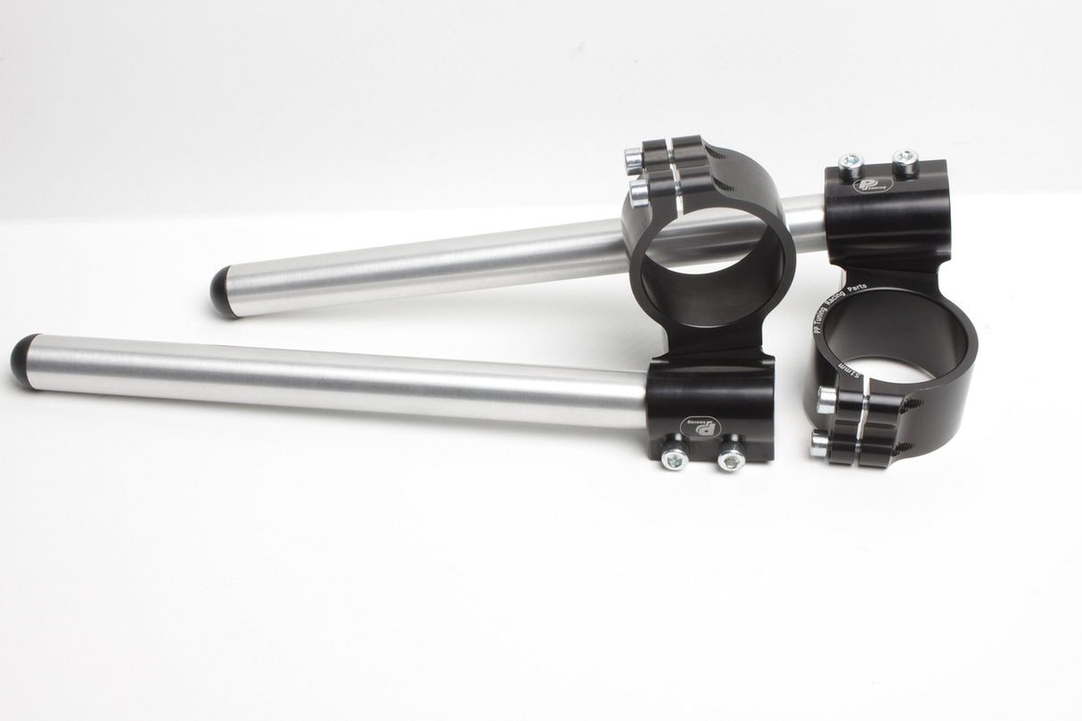 Clip-Ons Handlebars 53mm Type Verhoogd 28mm Verstelbaar Zwart Geanodiseerd