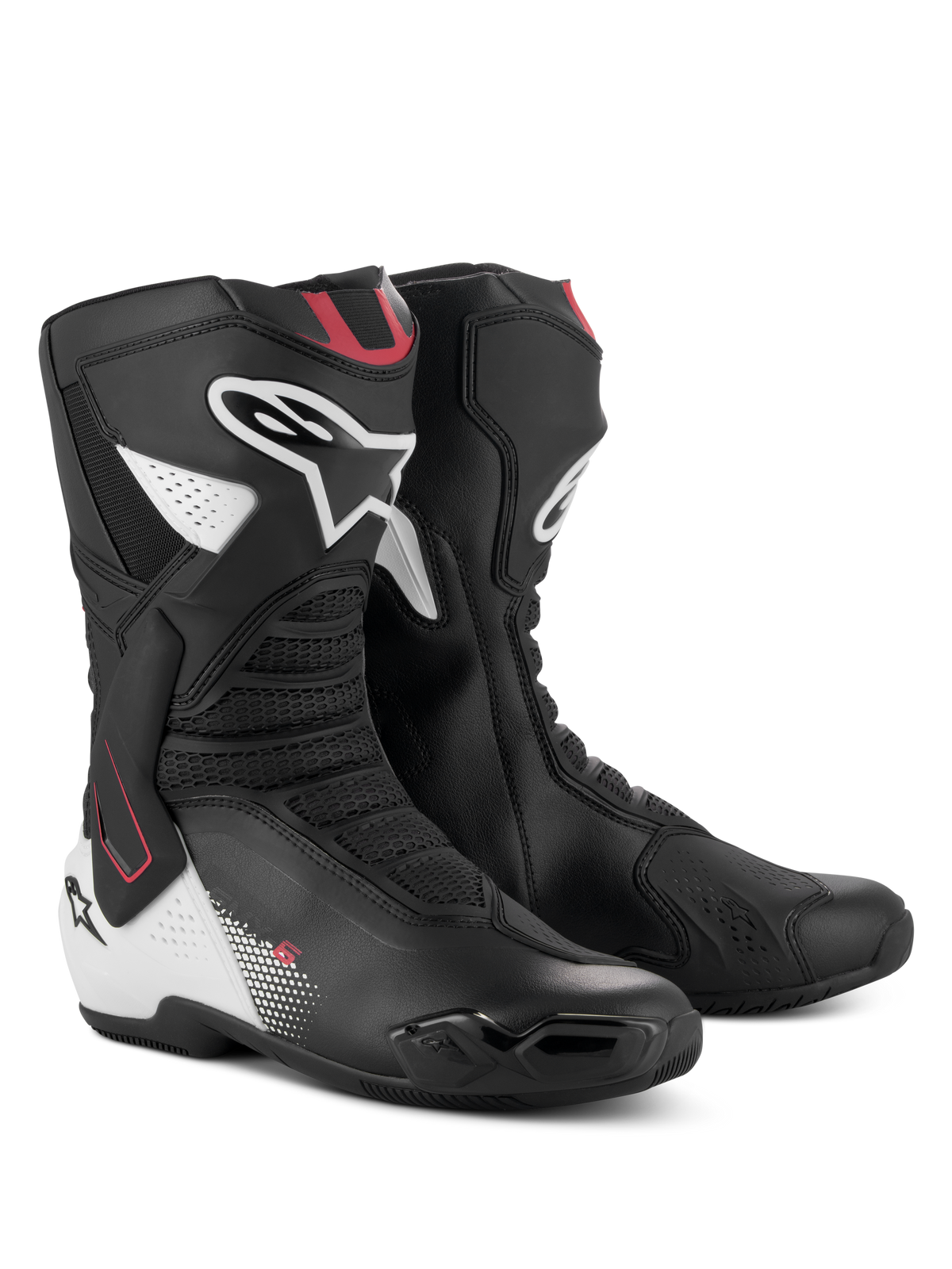 Alpinestars SMX-6 v3 Motorlaarzen Zwart, rood en wit, vooraanzicht