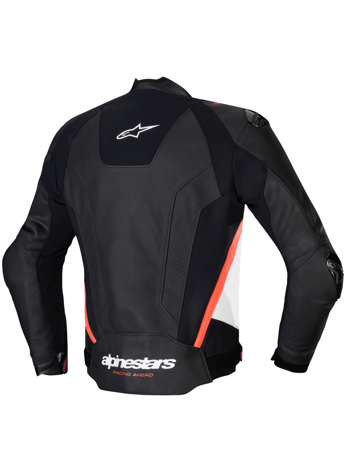 Alpinestars Missile v3 Motorjas Zwart, wit en fluorood, achteraanzicht