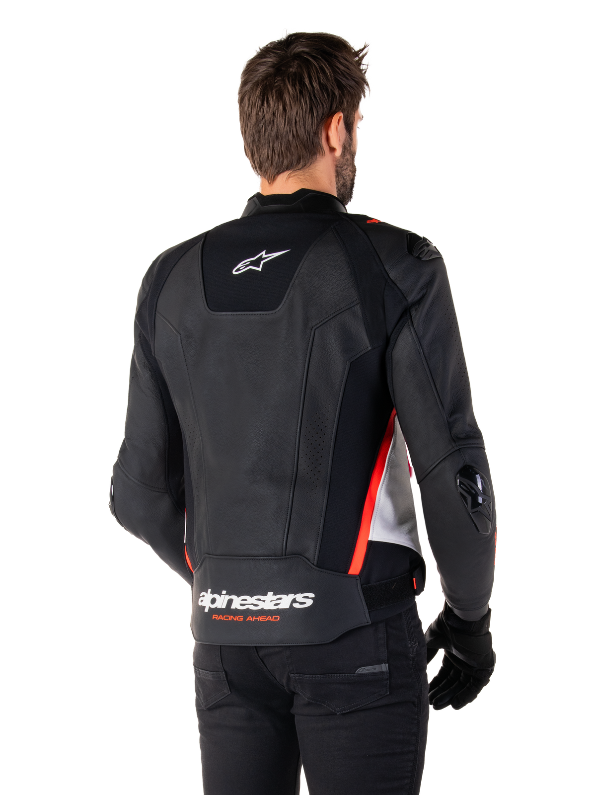 Alpinestars Missile v3 Motorjas Zwart, wit en fluorood, productfoto 2