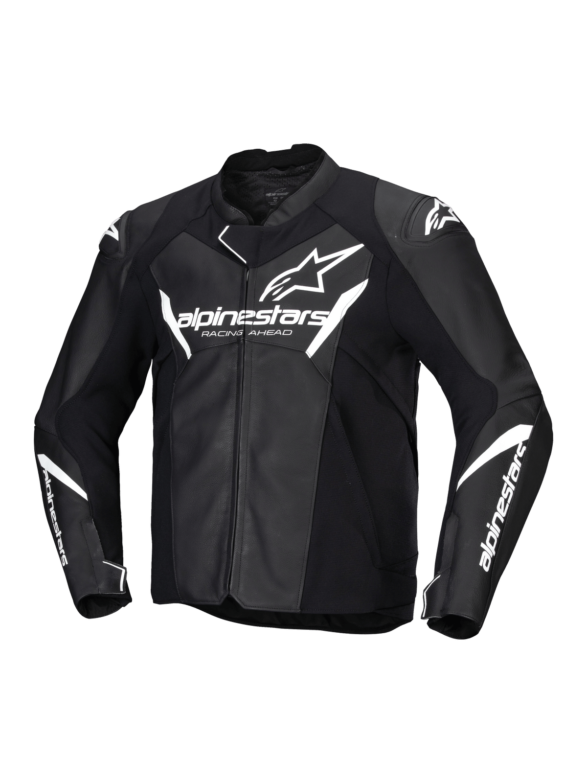 Alpinestars Faster v3 Motorjas Zwart en wit, vooraanzicht