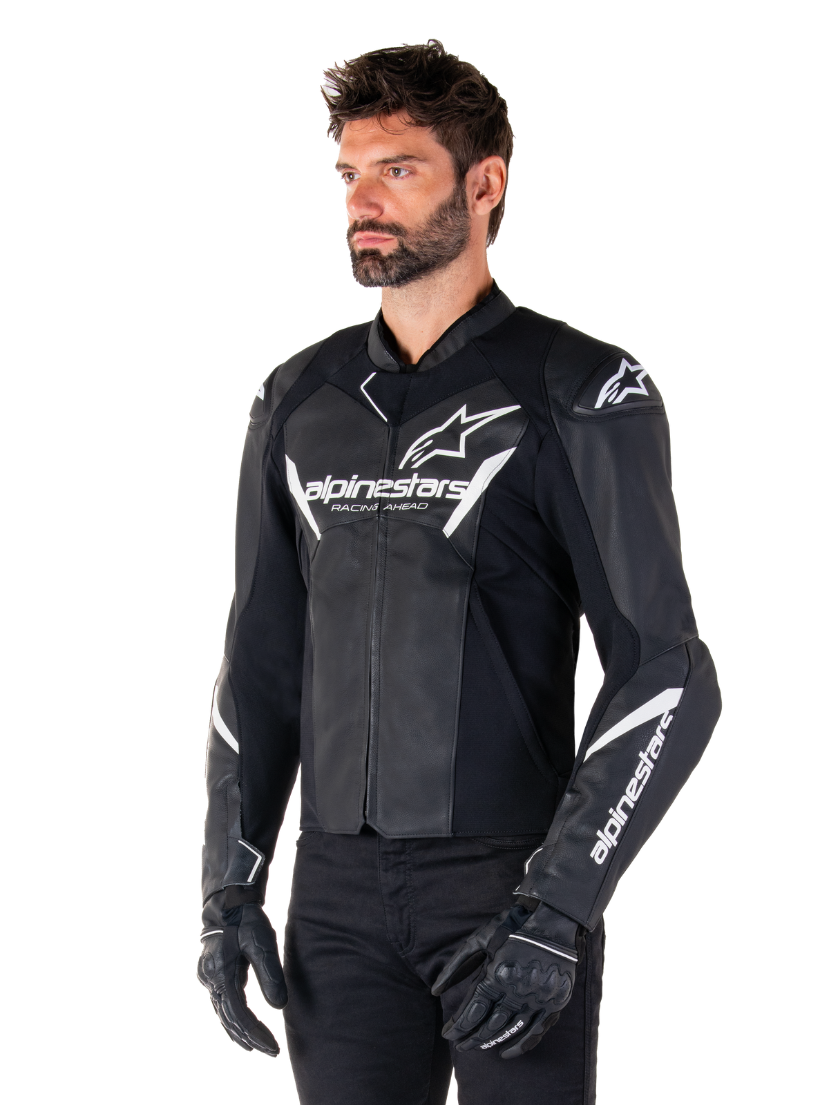 Alpinestars Faster v3 Motorjas Zwart en wit, productfoto 3
