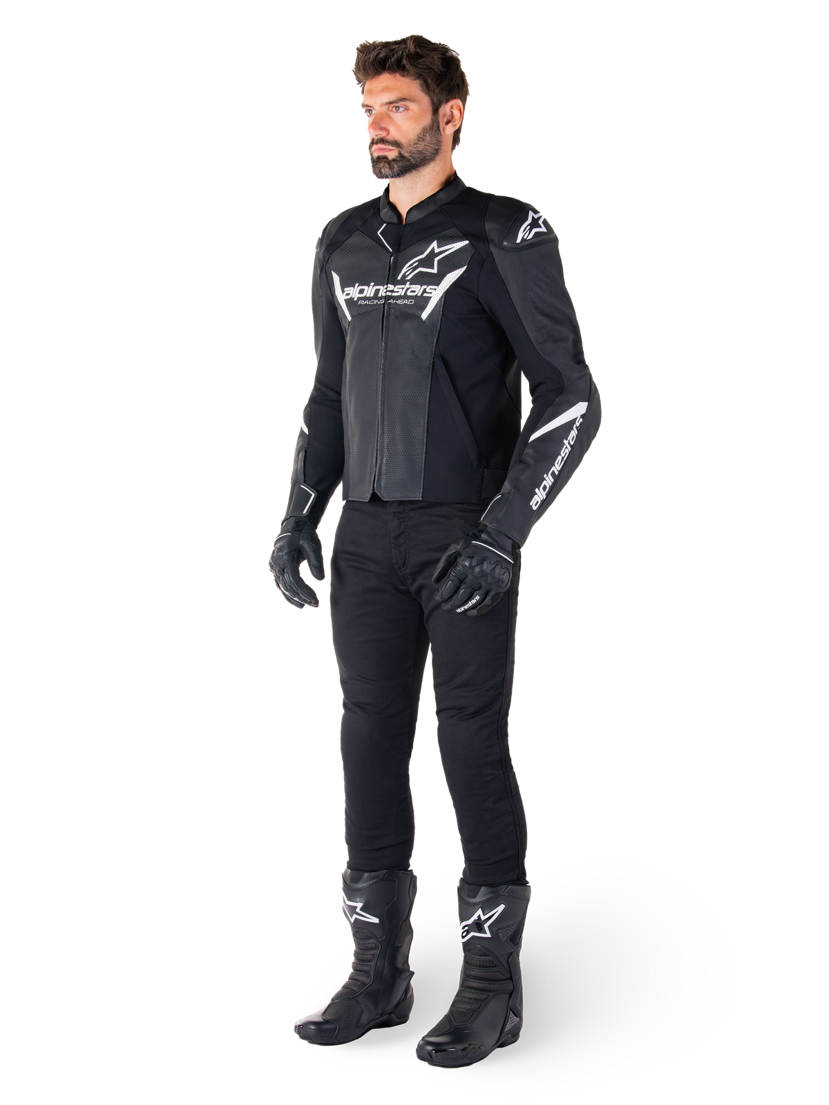 Alpinestars Faster v3 Airflow Motorjas Zwart en wit, productfoto 5