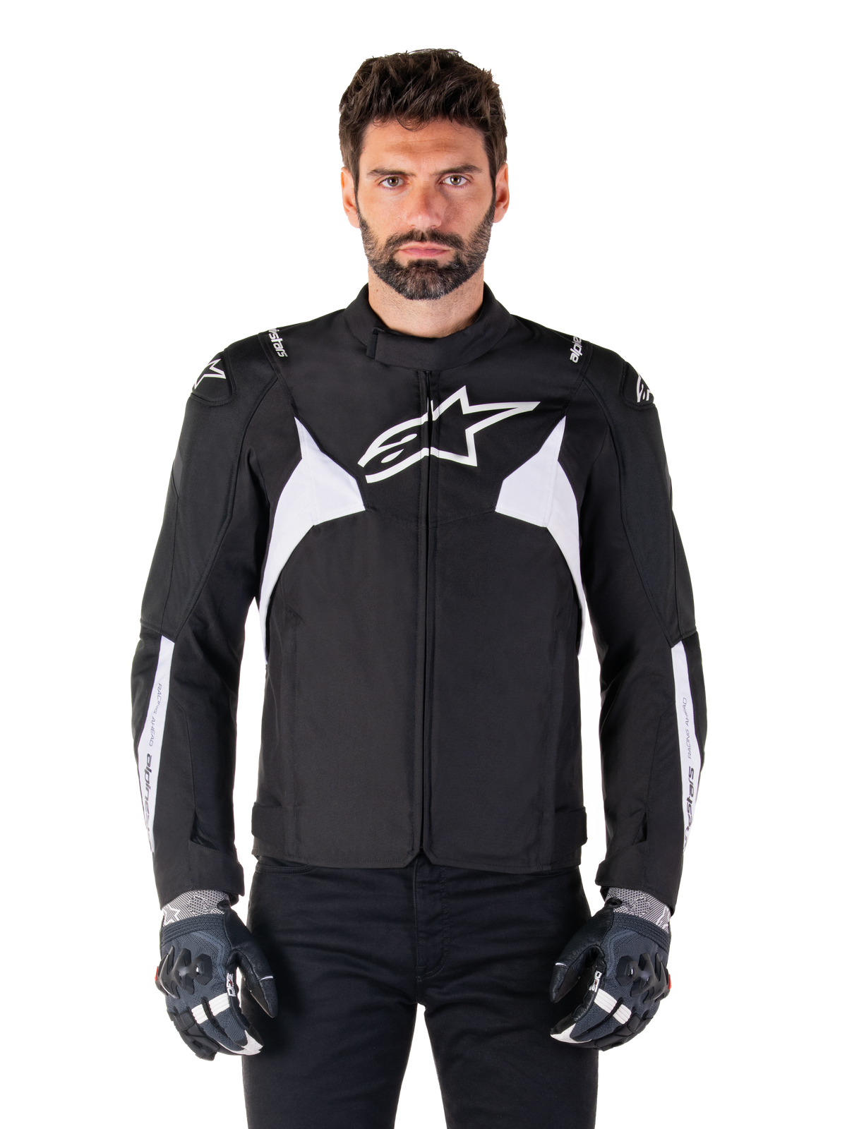 Alpinestars T-Jaws v4 Waterproof Motorjas Zwart en wit, productfoto 1