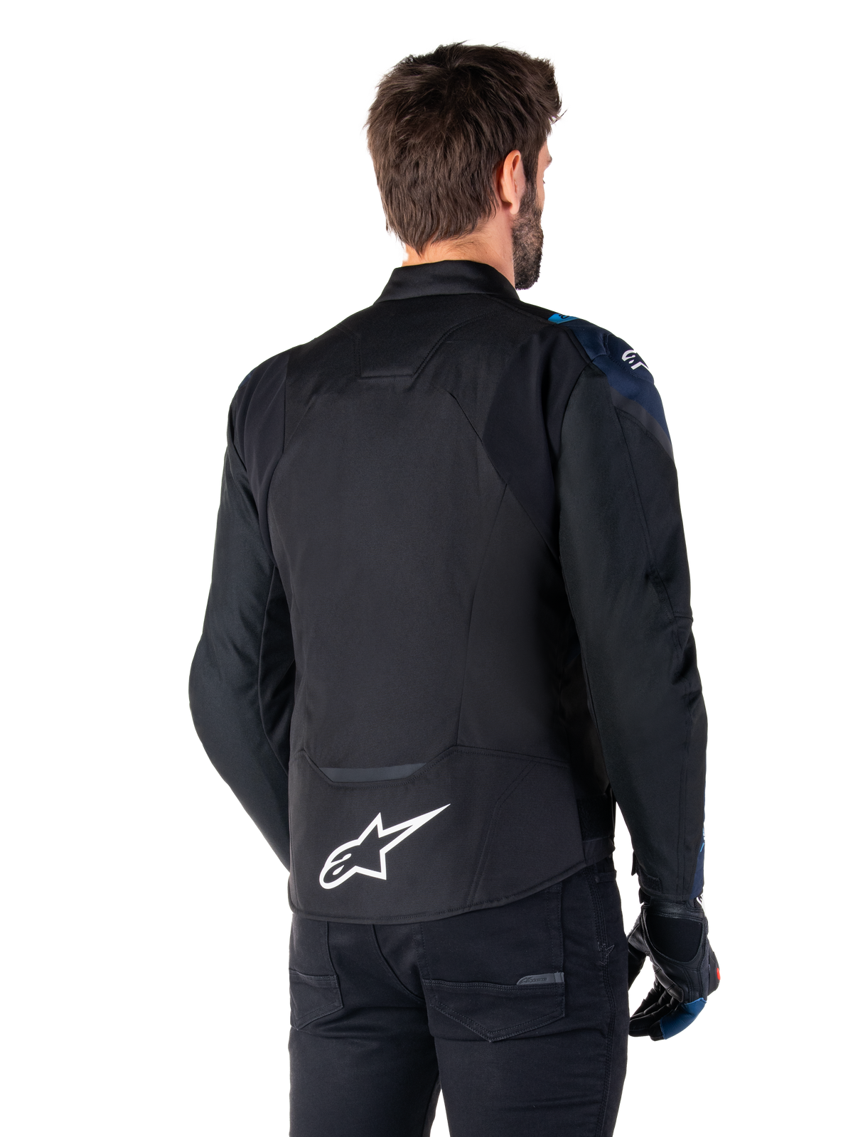 Alpinestars T-Jaws v4 Waterproof Motorjas Zwart en blauw, productfoto 2