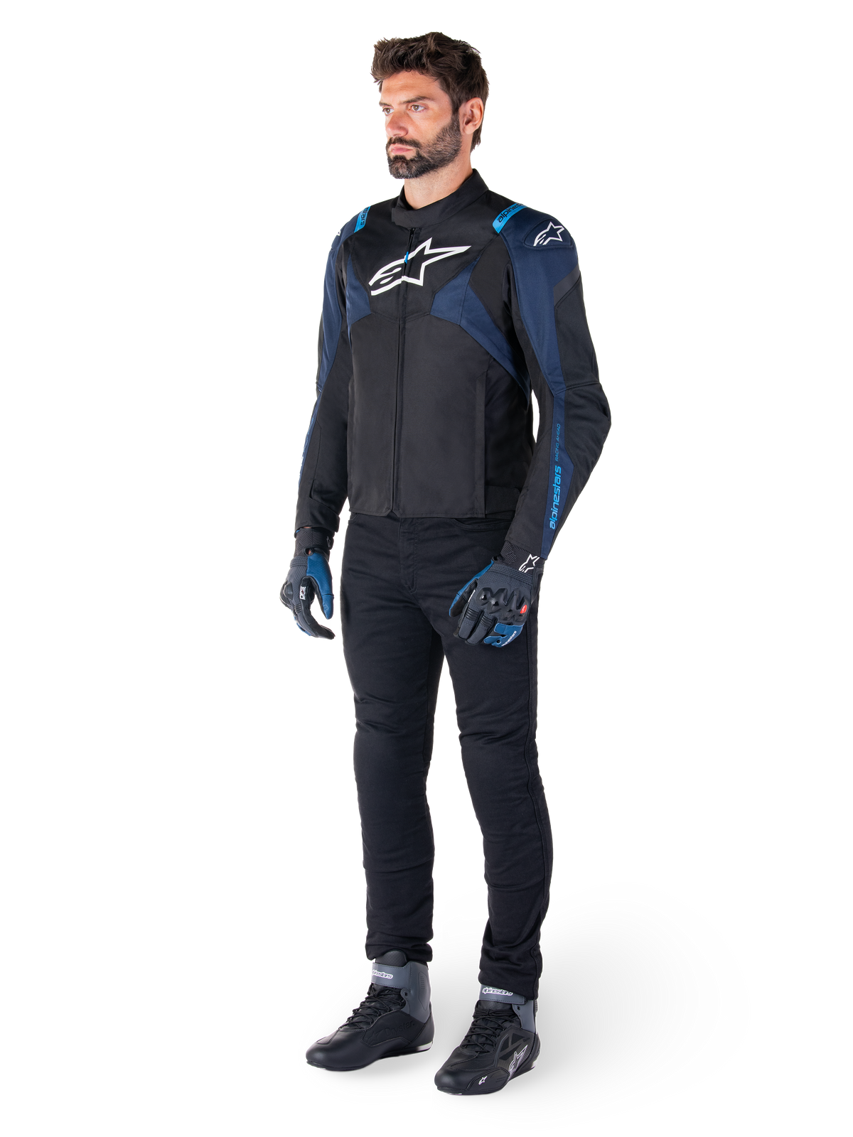 Alpinestars T-Jaws v4 Waterproof Motorjas Zwart en blauw, productfoto 5