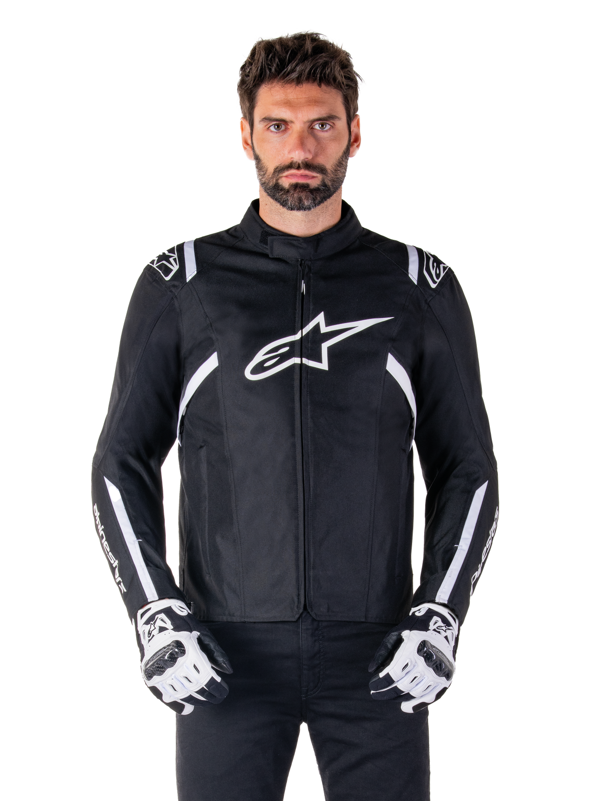 Alpinestars T-SPS v2 Waterproof Motorjas Zwart en wit, productfoto 1