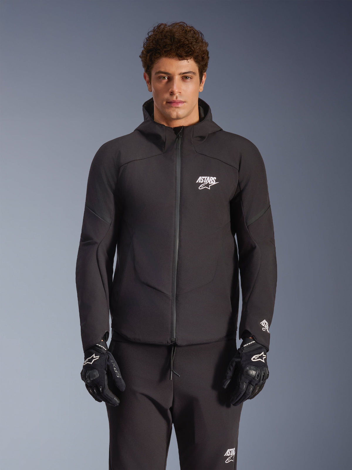 Alpinestars Aeroshell Waterproof Motorjas Zwart, vooraanzicht