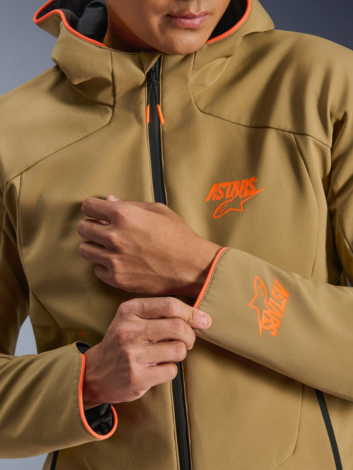 Alpinestars Aeroshell Waterproof Motorjas Beige, detail 2