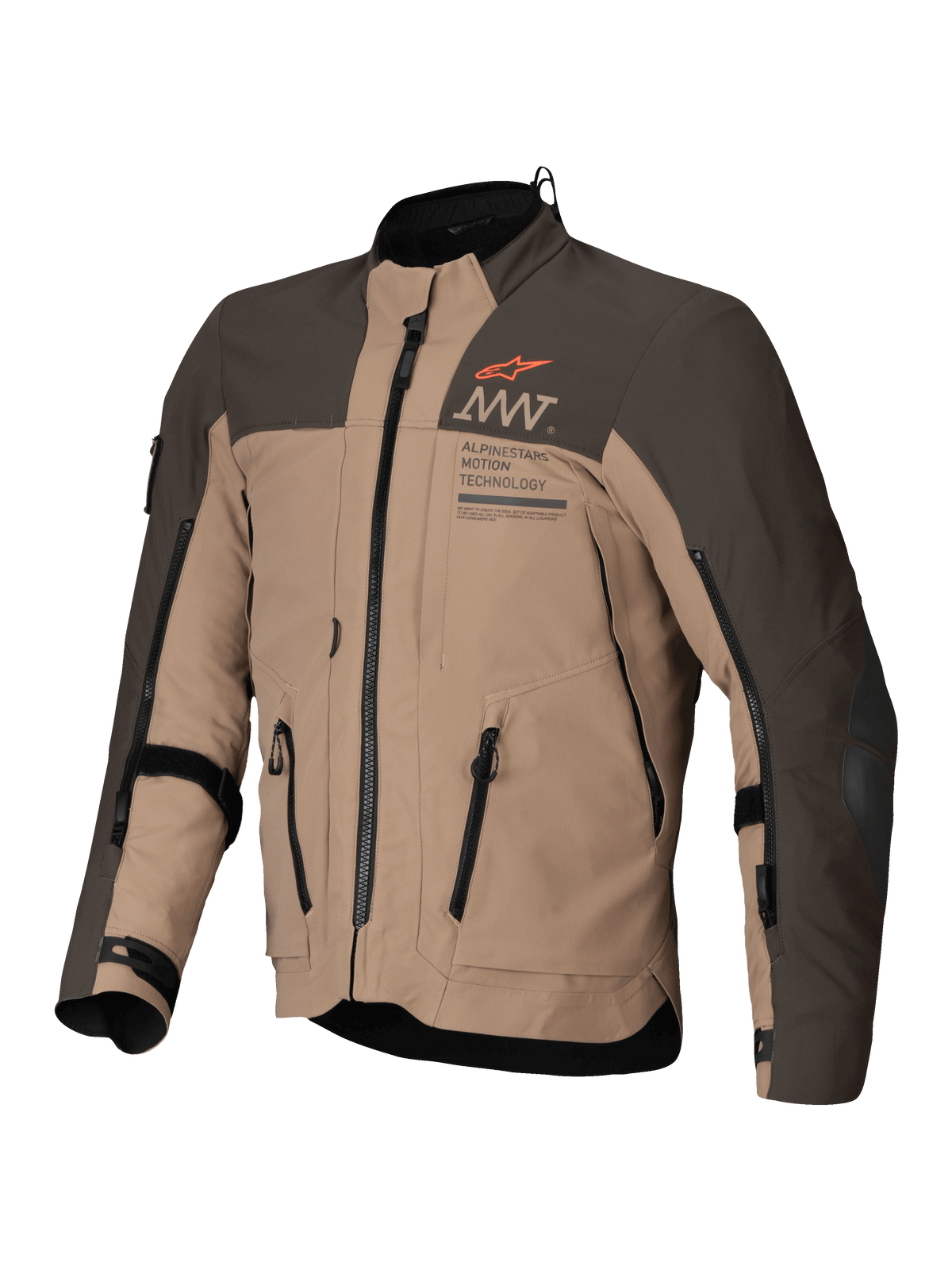 Alpinestars AMT-8 Strech Drystar XF Motorjas Bruin, vooraanzicht
