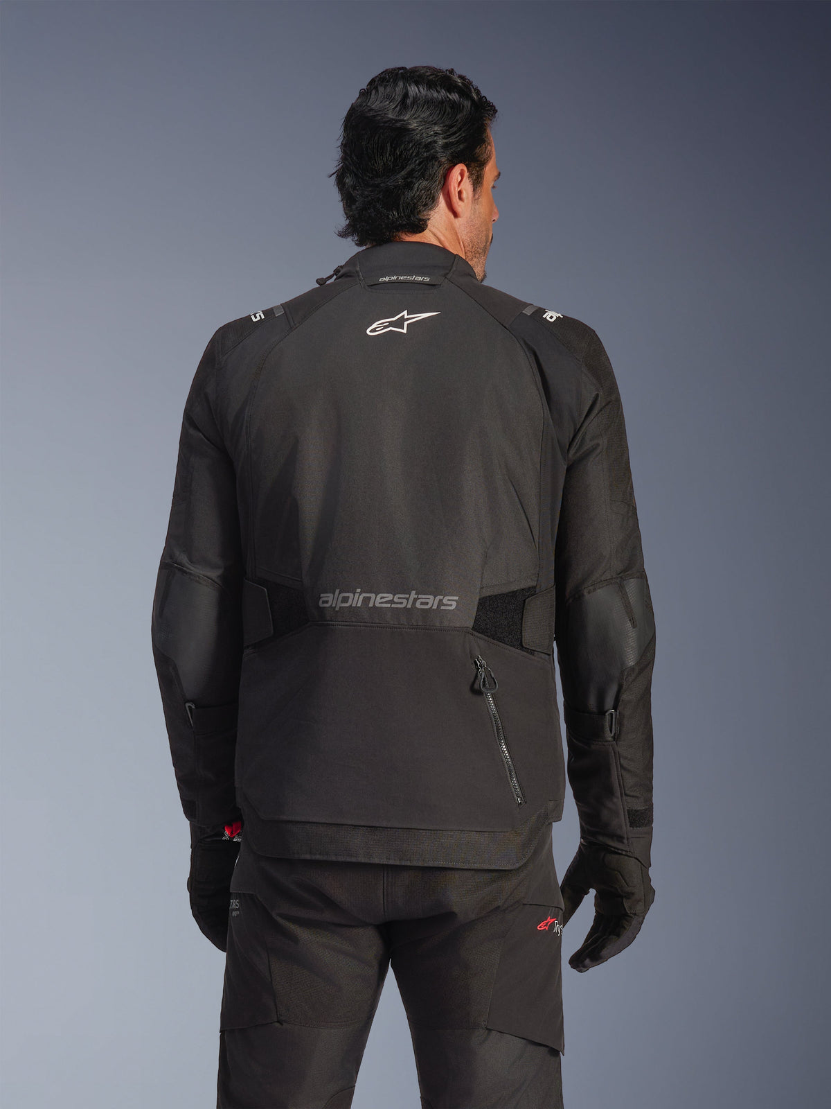 Alpinestars Andes v4 Drystar Motorjas Zwart, achteraanzicht