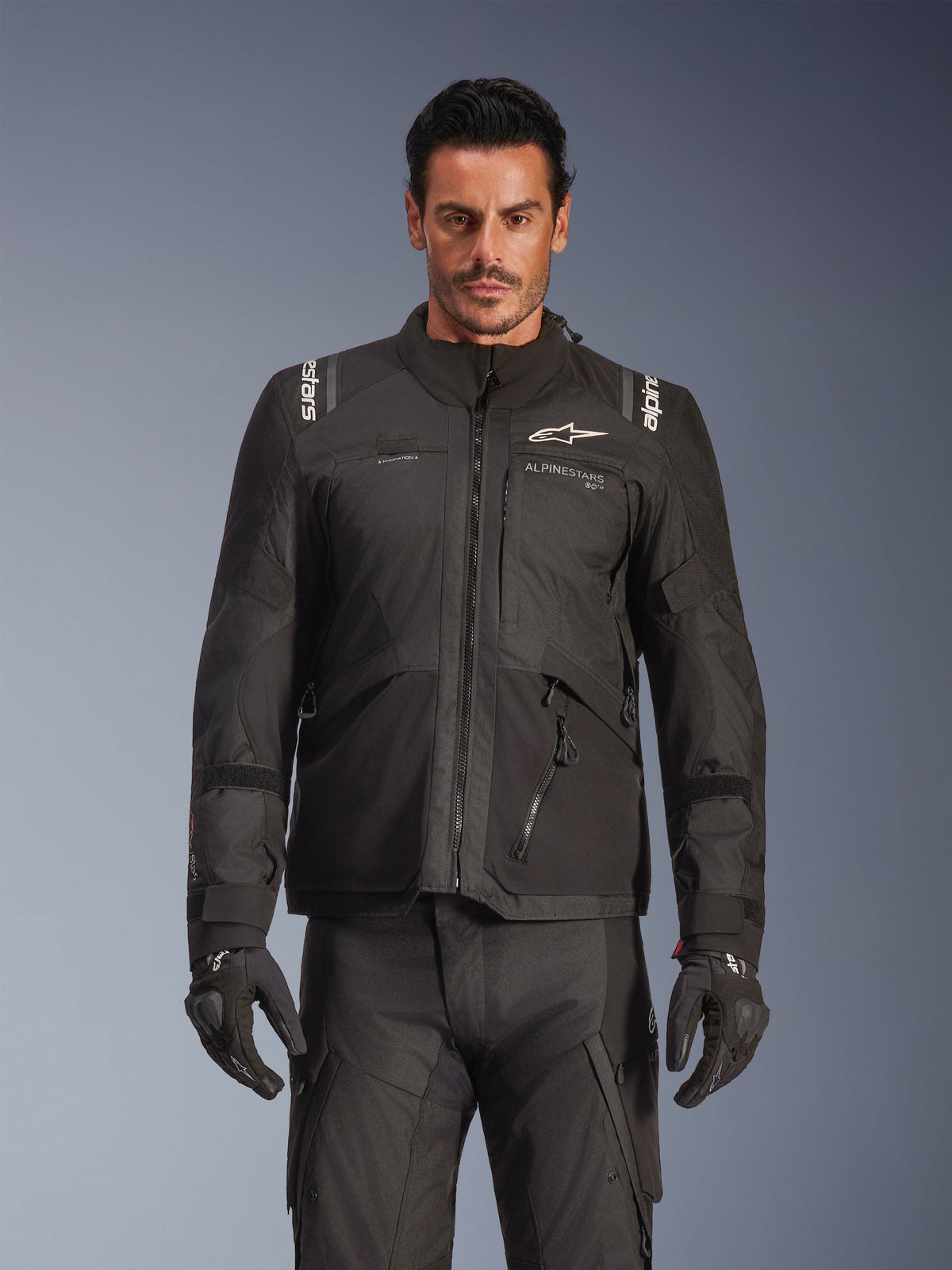 Alpinestars Andes v4 Drystar Motorjas Zwart, vooraanzicht