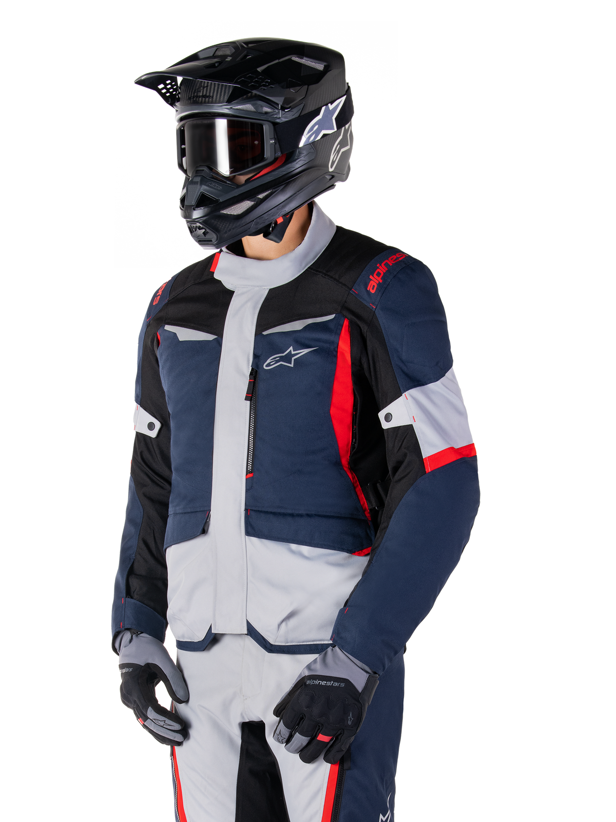 Alpinestars ST-1 Waterproof Motorjas Blauw, zwart en rood, productfoto 3