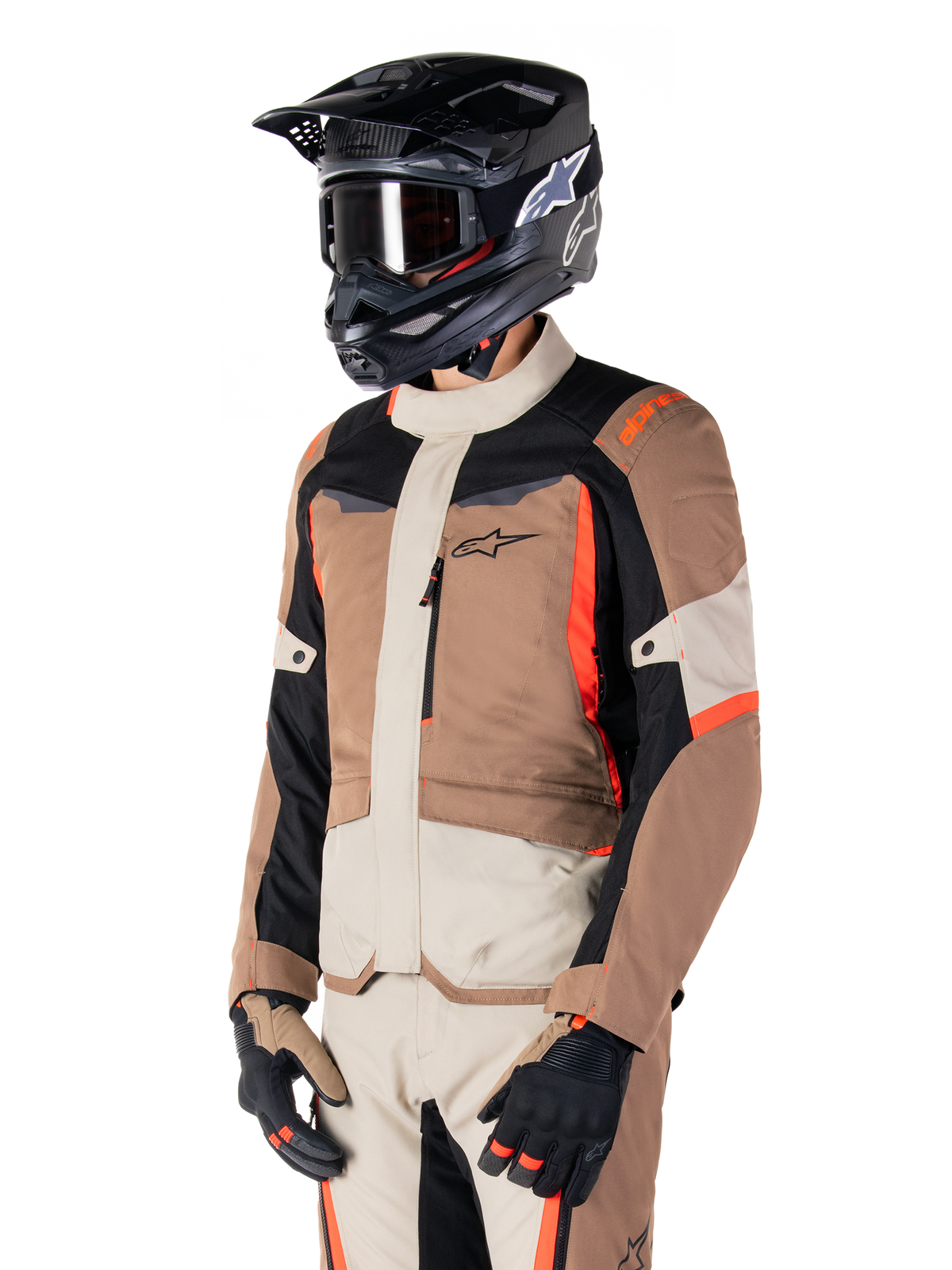 Alpinestars ST-1 Waterproof Motorjas Beige en rood, productfoto 3