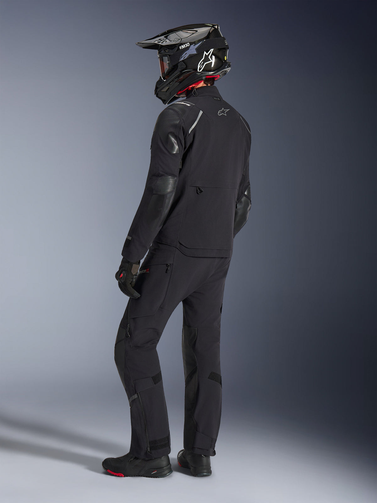 Alpinestars Andes Pro Drystar XF Motorjas Zwart, schuin achteraanzicht 2