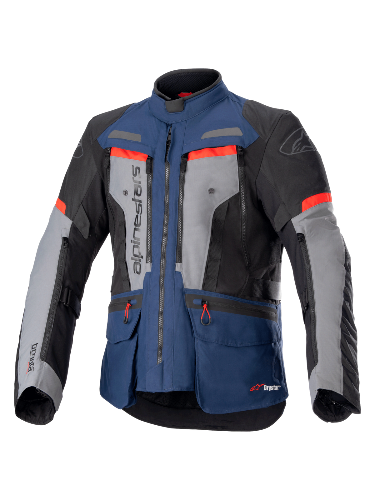 Alpinestars Bogota Pro Drystar Motorjas Blauw, zwart en rood, vooraanzicht