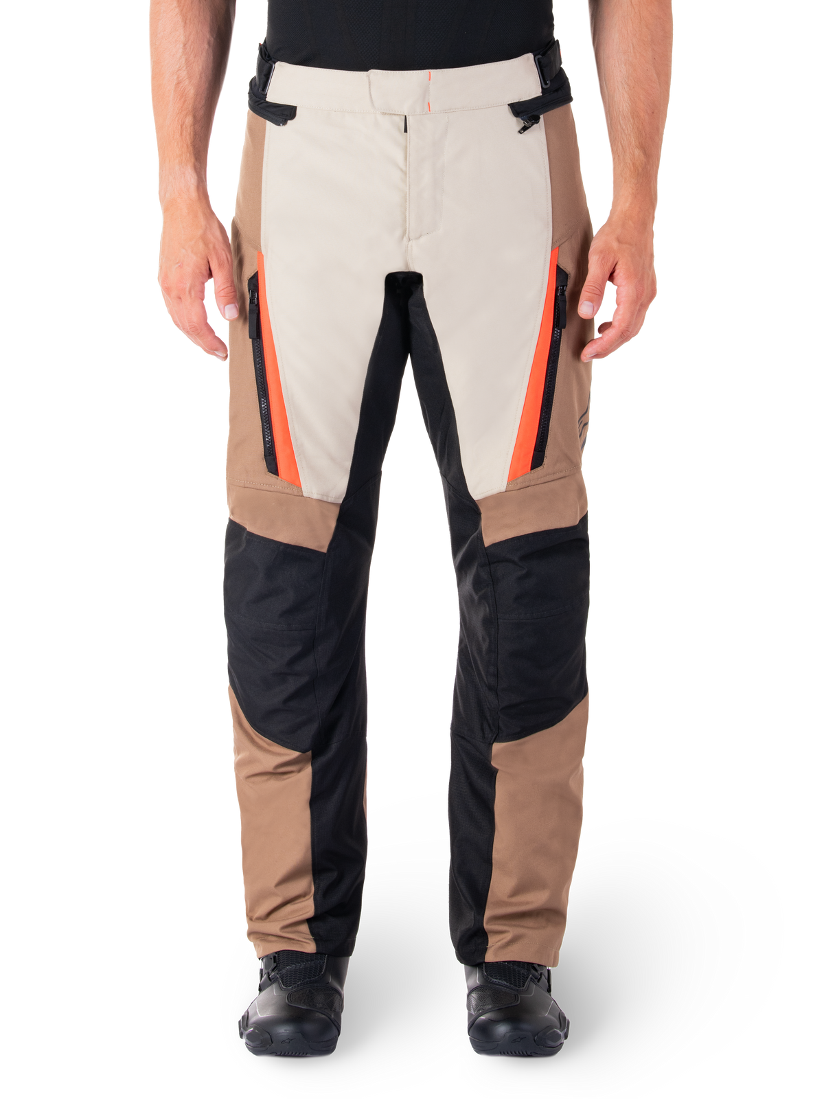 Alpinestars ST-1 Waterproof Motorbroek Beige en rood, productfoto 1