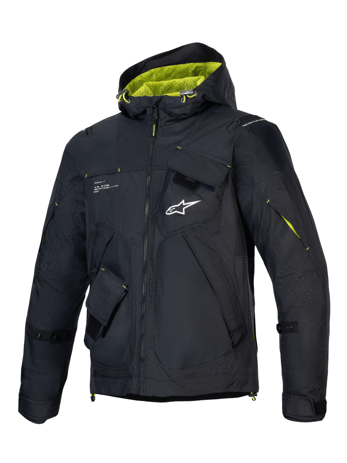 Alpinestars Mogress Air Motorjas Zwart en geel, vooraanzicht