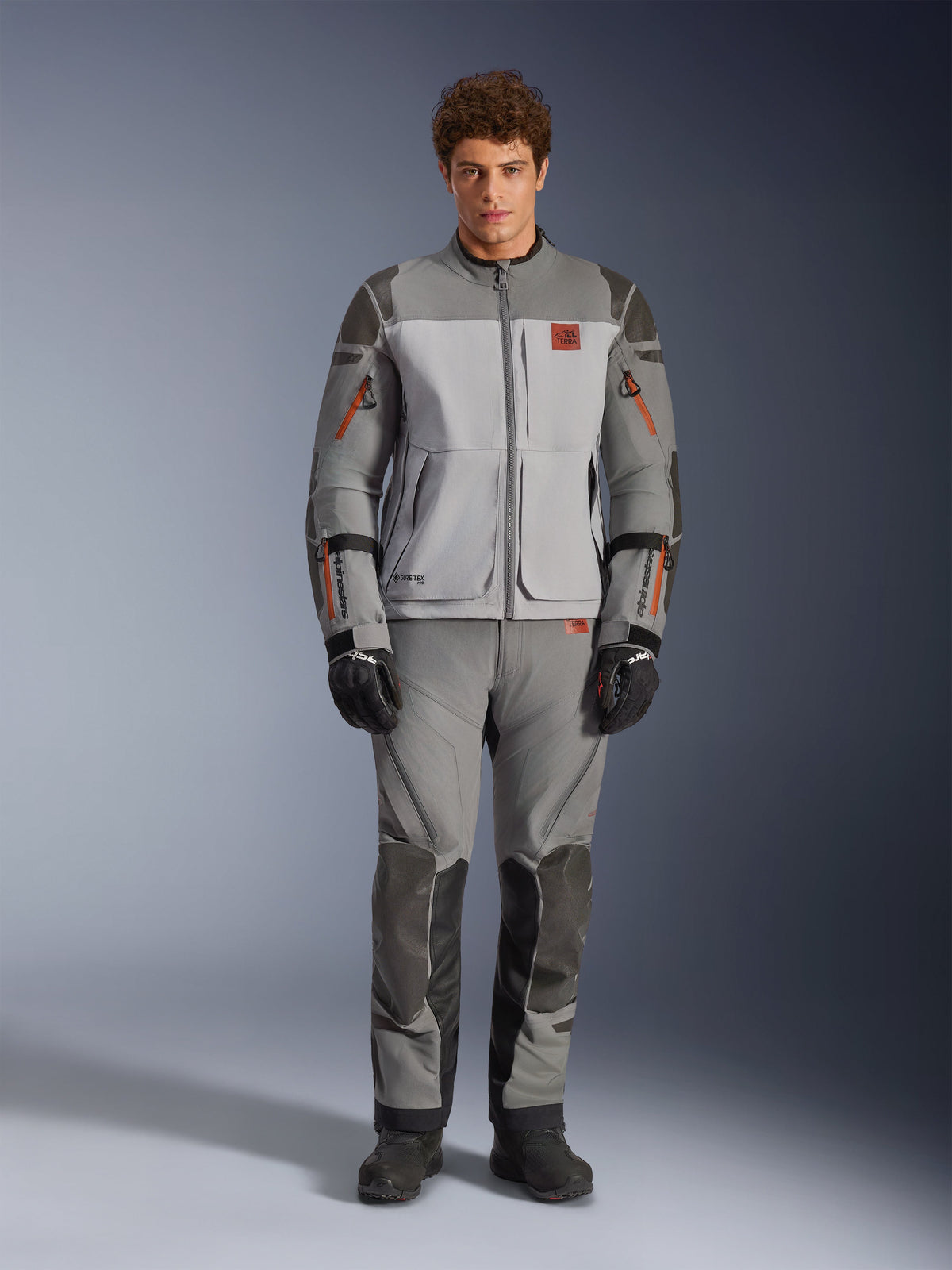 Alpinestars Nazca 3L GTX Motorjas Grijs, vooraanzicht 2
