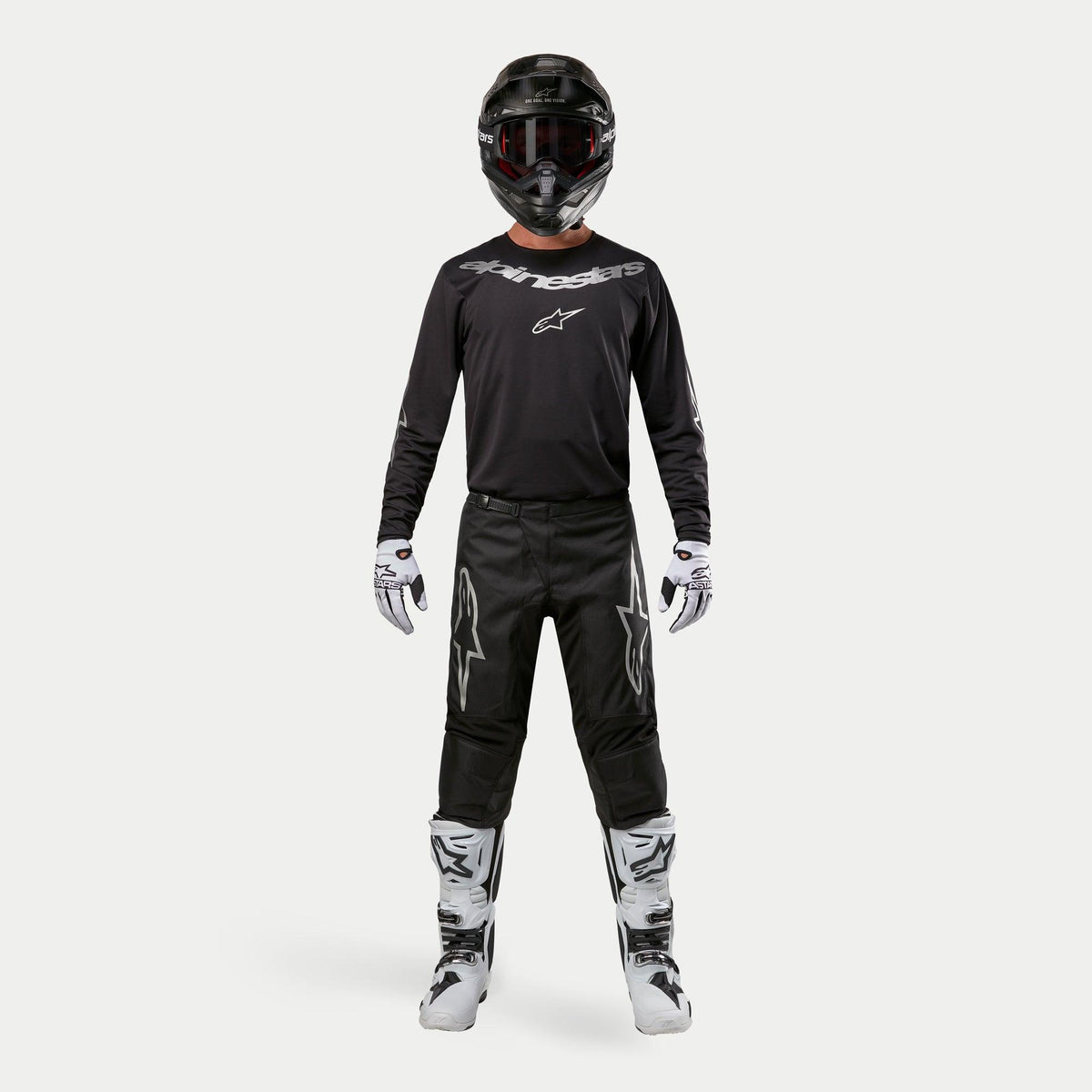 Alpinestars Fluid Graphite Crossshirt Zwart en zilver, productfoto 8
