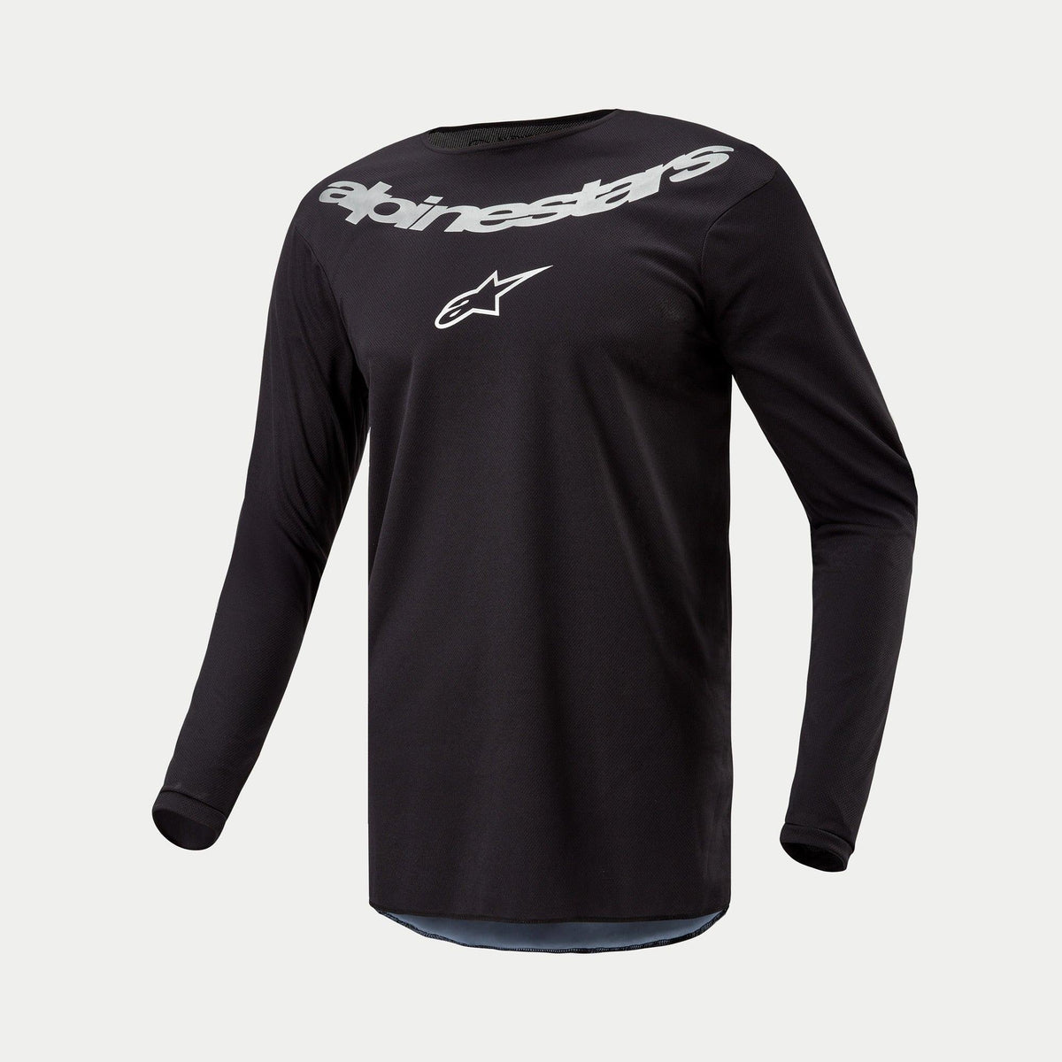 Alpinestars Fluid Graphite Crossshirt Zwart en zilver, vooraanzicht 2