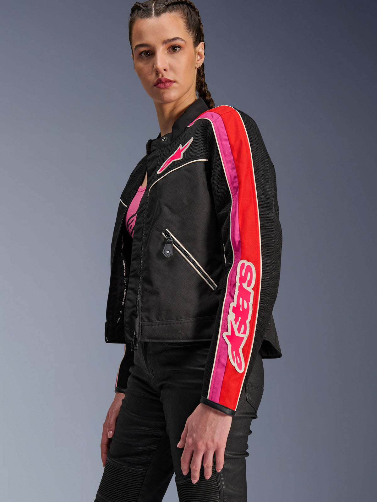 Alpinestars T-Dyno Air Motorjas Dames Zwart en rood, productfoto 6
