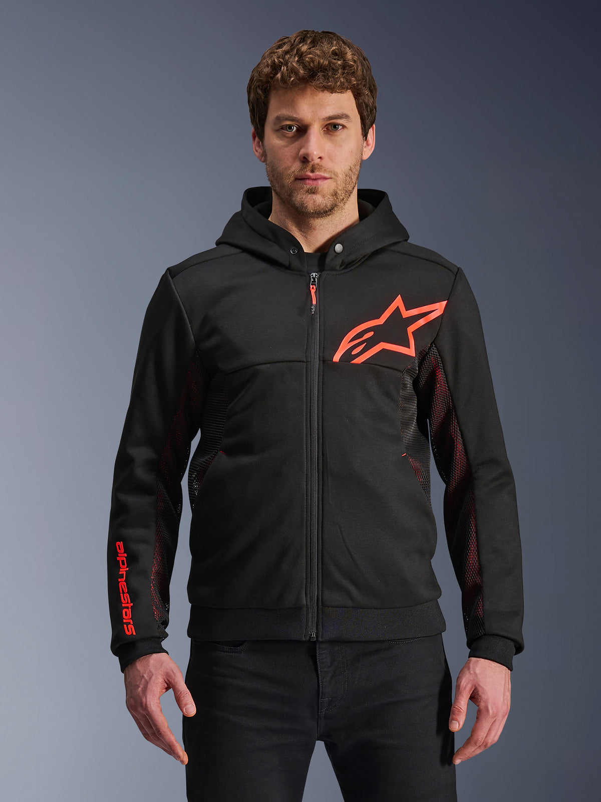 Alpinestars Chrome Air Motorjas Zwart en fluorood, productfoto 1
