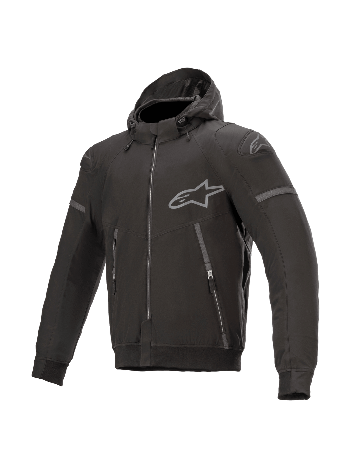 Alpinestars Sektor v2 Tech Hoodie Motorjas Zwart, vooraanzicht
