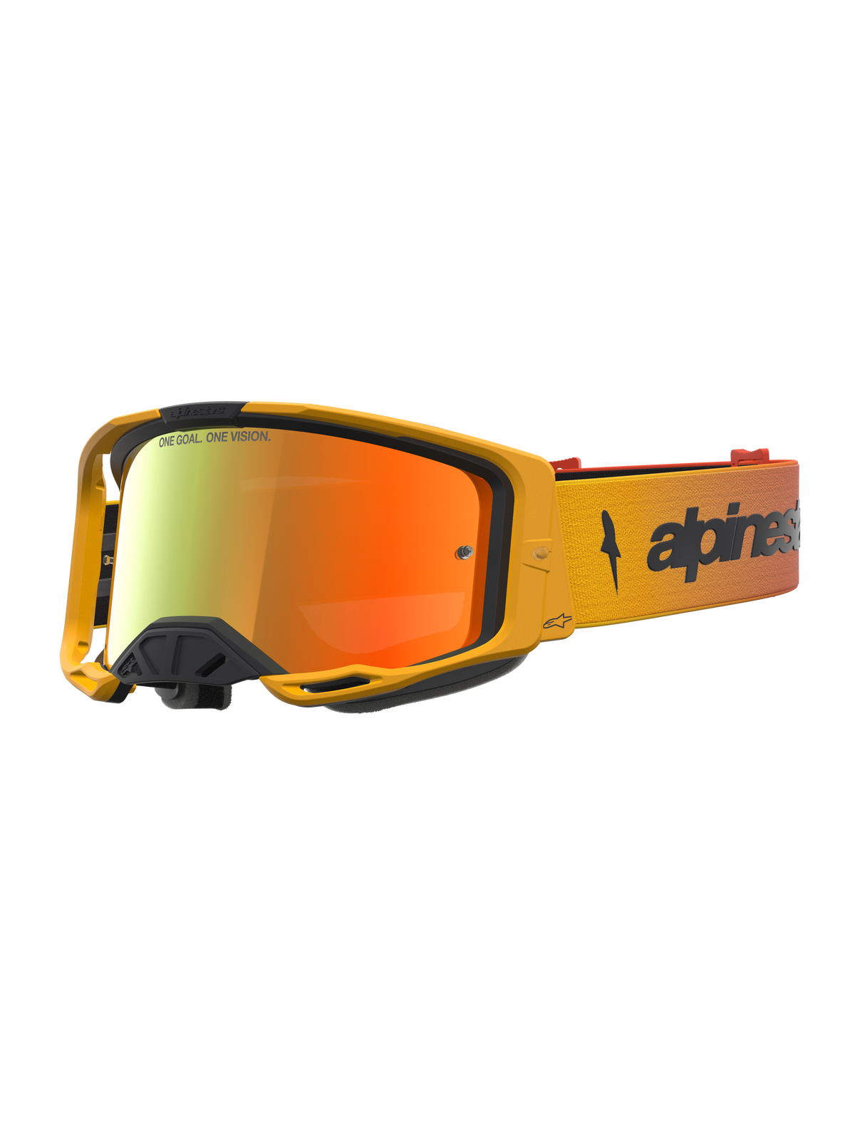 Alpinestars Vision 8 Amber Crossbril Rood en zwart met spiegellens, productfoto 1