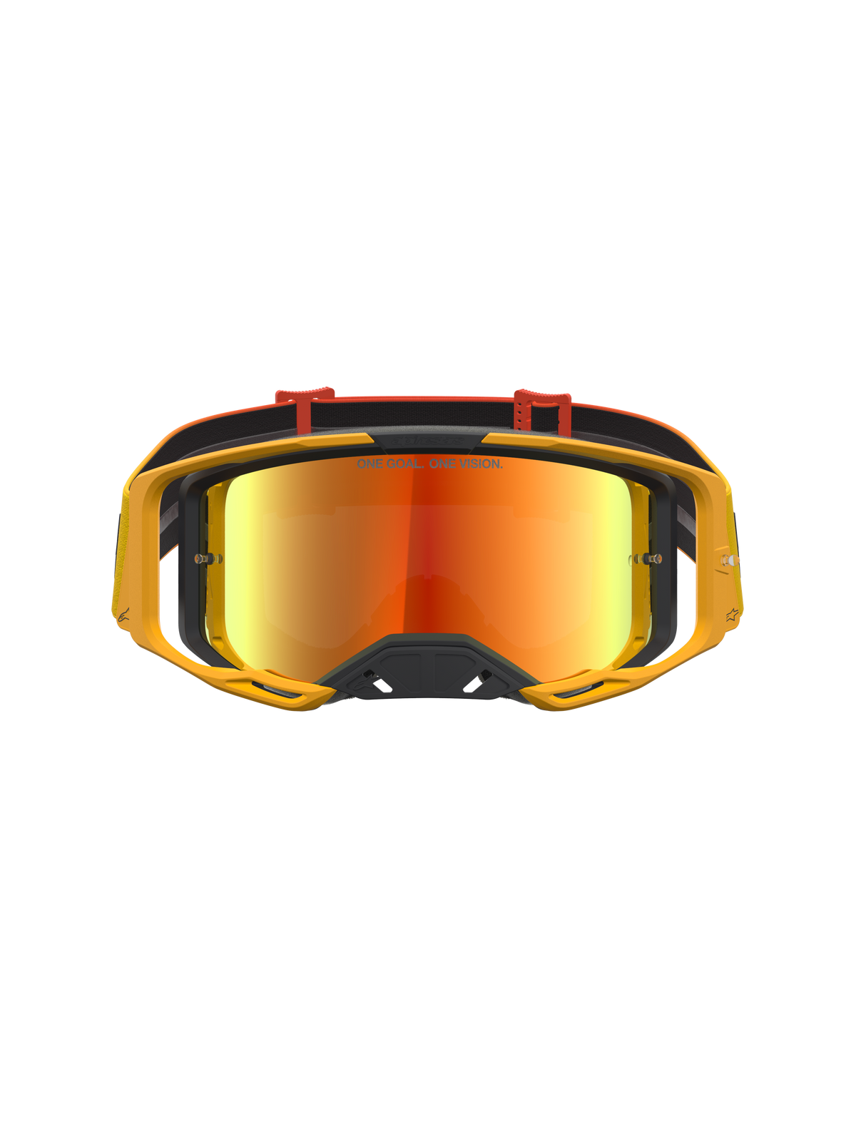 Alpinestars Vision 8 Amber Crossbril Rood en zwart met spiegellens, productfoto 2