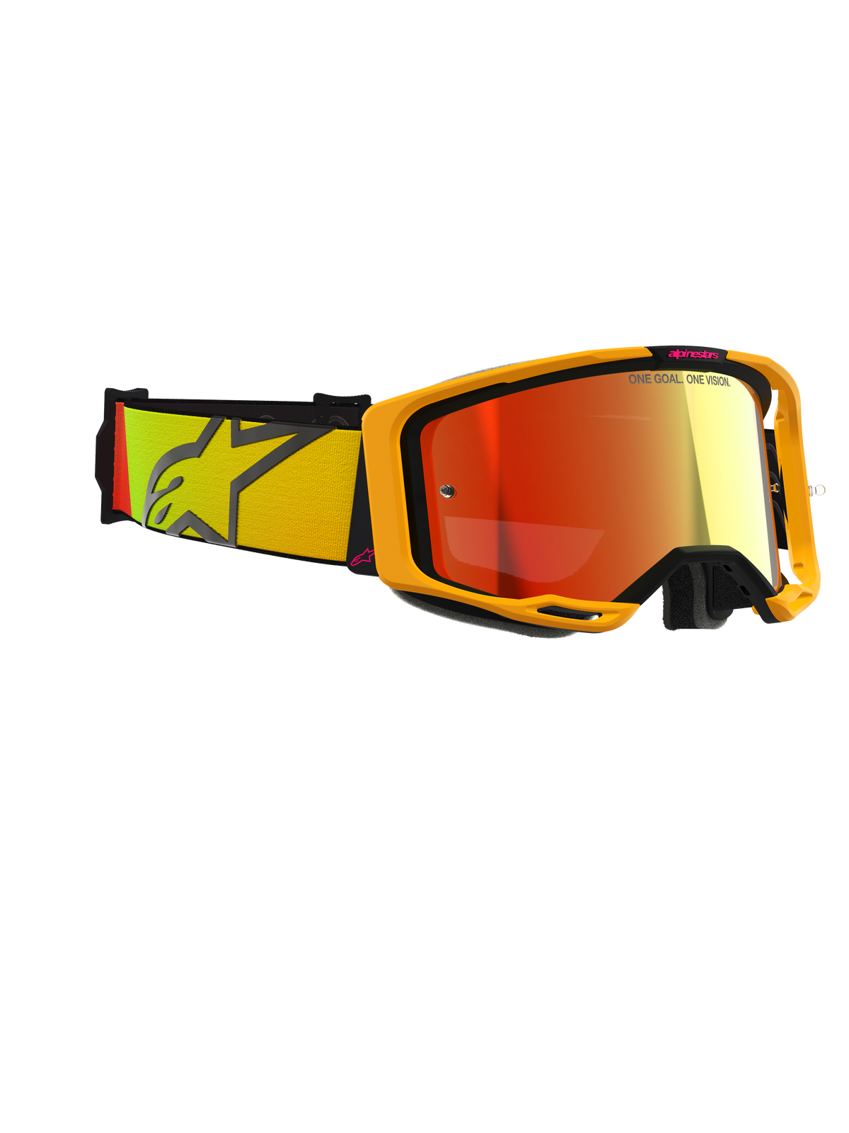 Alpinestars Vision 8 Corp Crossbril Geel, roze en rood, productfoto 3