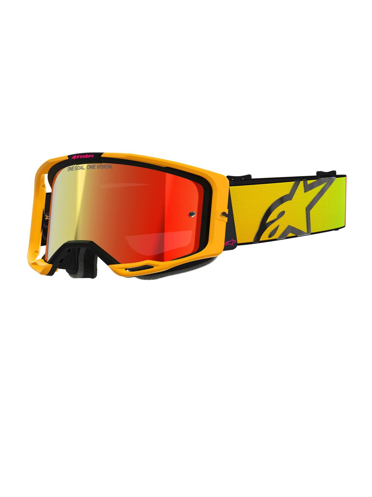Alpinestars Vision 8 Corp Crossbril Geel, roze en rood, productfoto 1