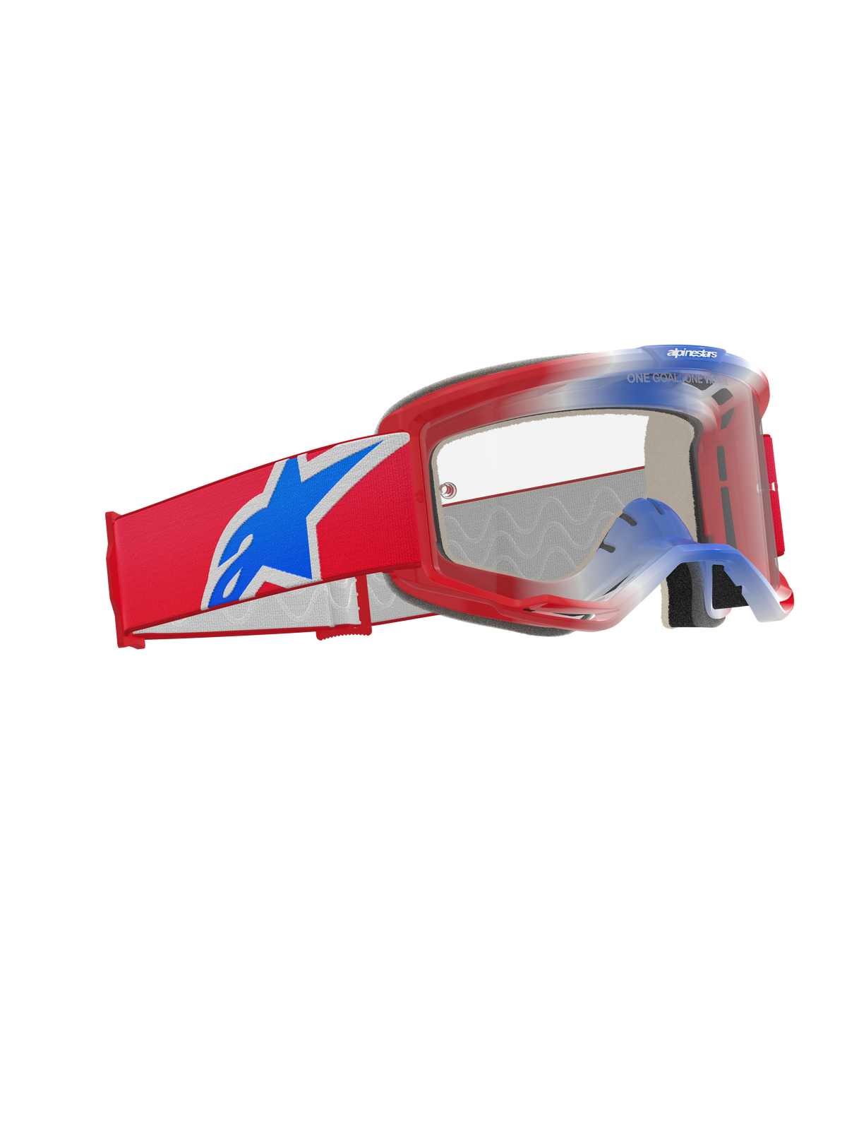 Alpinestars Vision 5 Corp Crossbril Rood, wit en blauw, productfoto 3