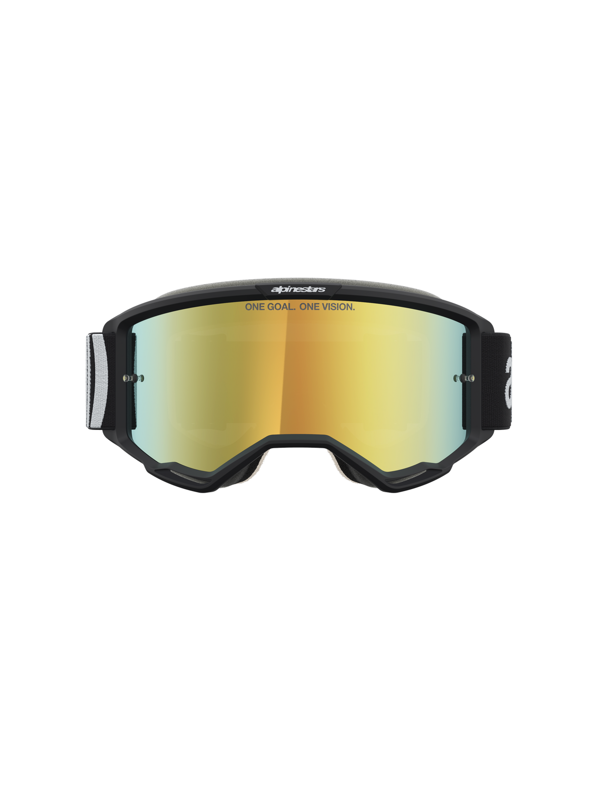 Alpinestars Vision 5 Hone Crossbril Zwart, wit en goud, productfoto 2