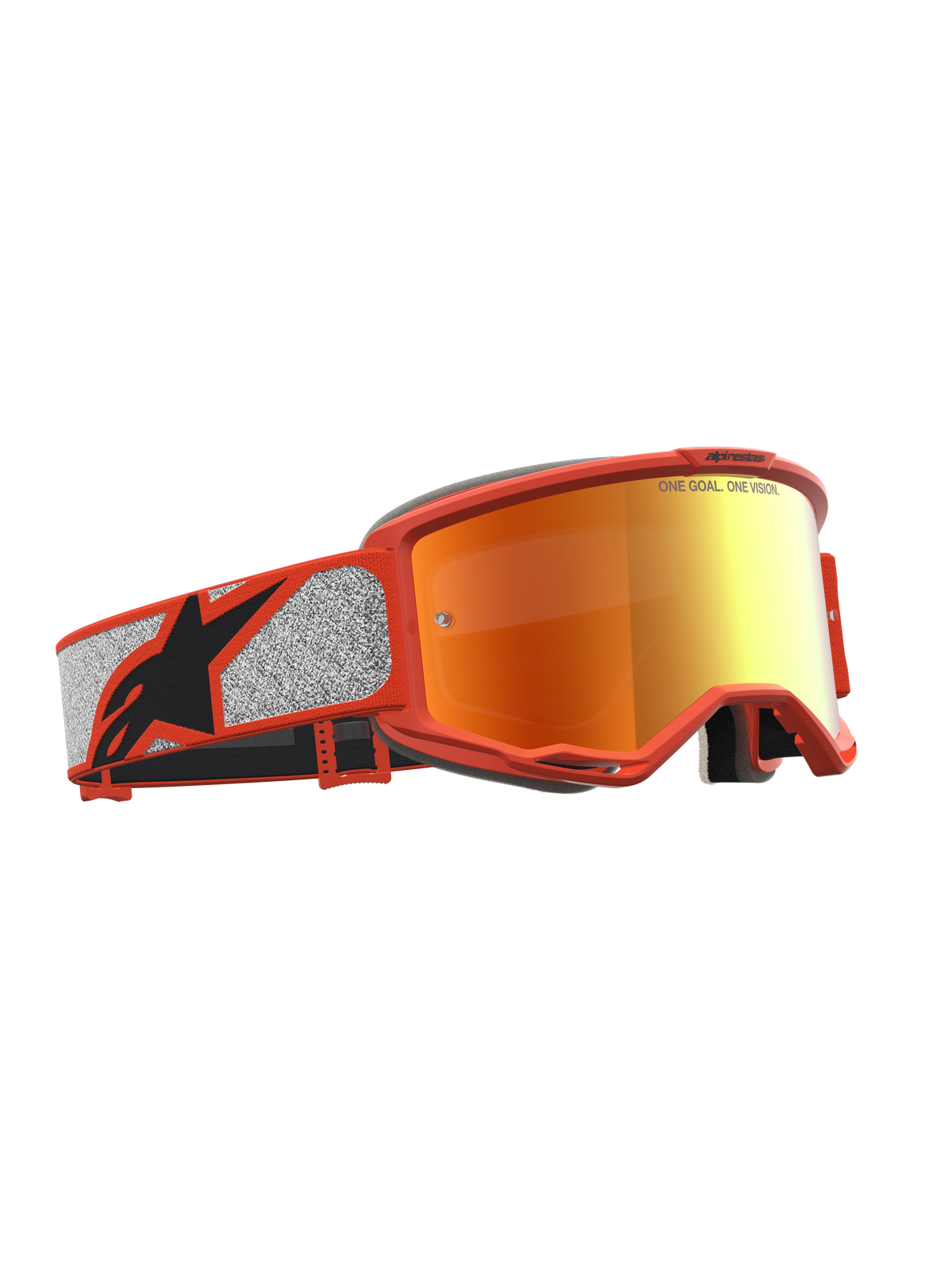 Alpinestars Vision 5 Rora Crossbril Zilver, oranje en rood, productfoto 3