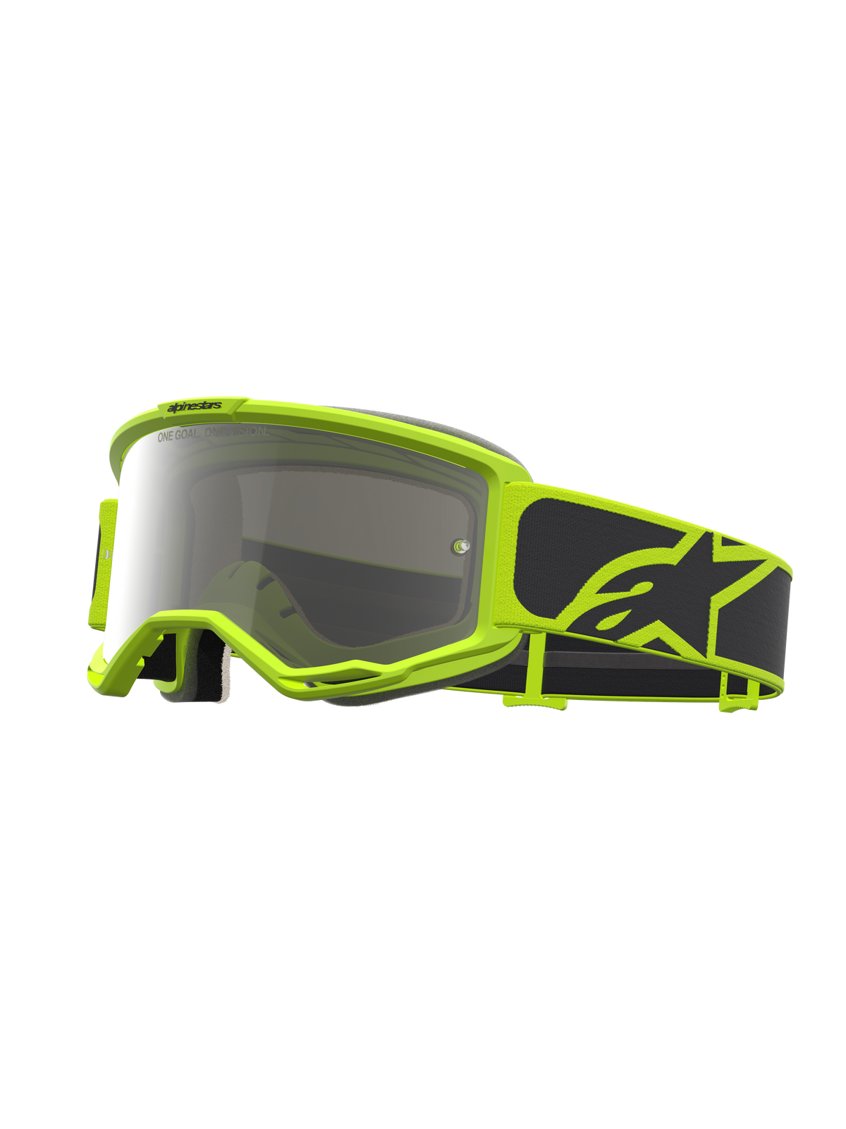 Alpinestars Vision 5 Rora Crossbril Zwart, fluogeel en zilver, productfoto 1