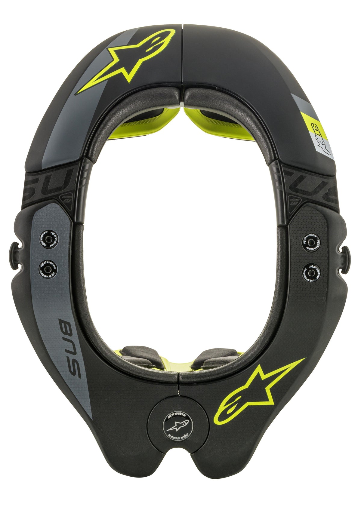 Alpinestars Bionic Neck Support Nekbrace Zwart en geel, productfoto 3