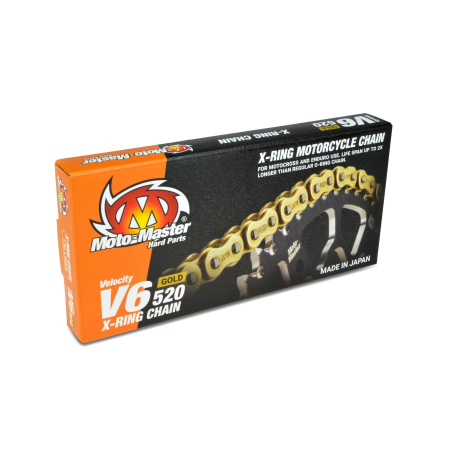 Moto-Master MX Chain V6-520G, X-Ring , 120 links, Gold 652003 - Moto-Master 652003