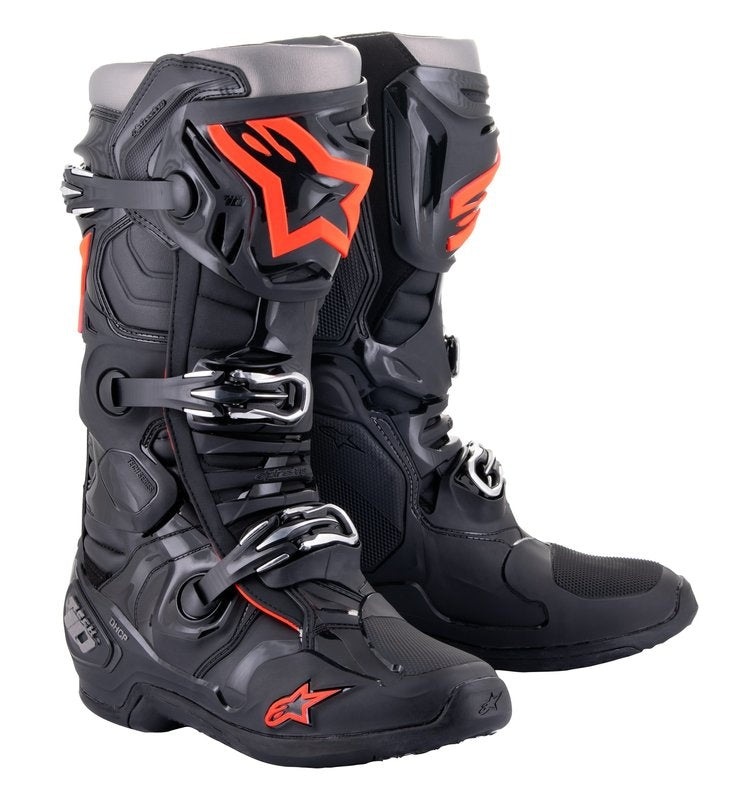 Crosslaarzen Tech 10 Zwart / Fluo Rood