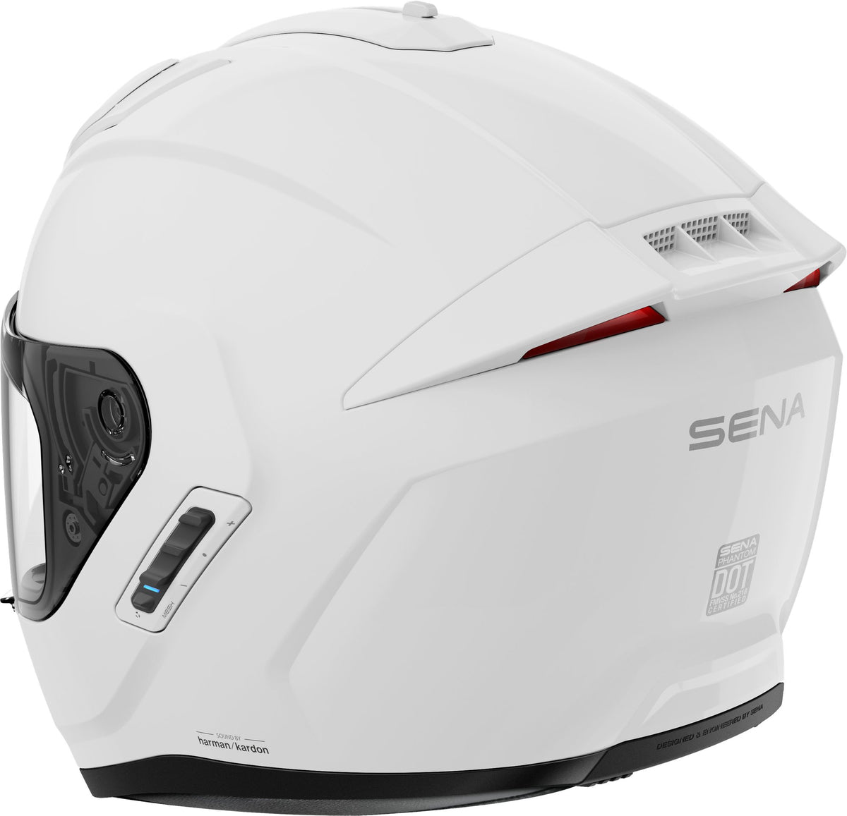 Sena Phantom Helm Wit, motorhelm van Sena, productfoto 3