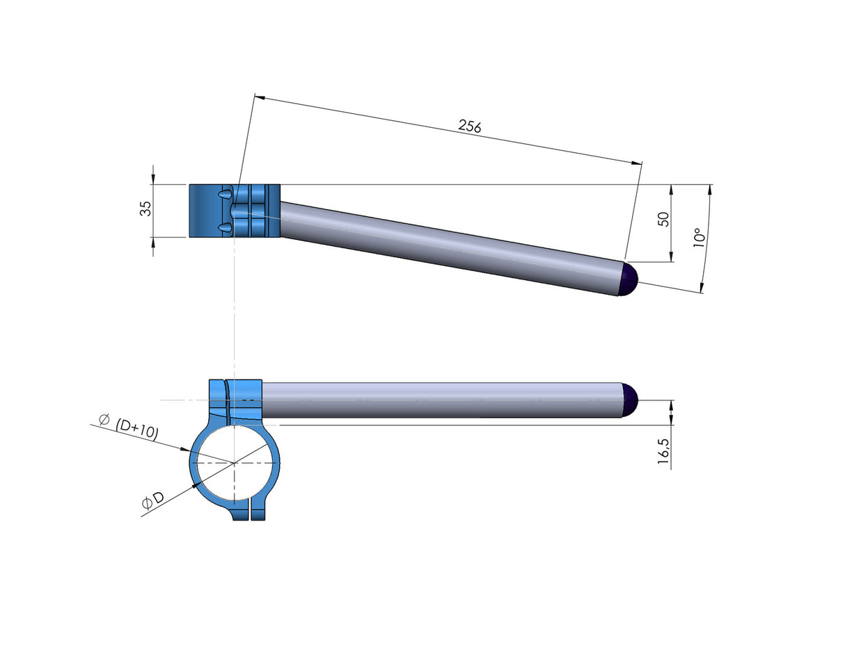 Clip-Ons Handlebars 41mm Type Sport Zwart Geanodiseerd Of Zilver