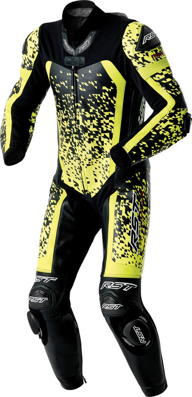 RST Pro Series D3O Airbag Leren motorpak - Zwart/Neon geel