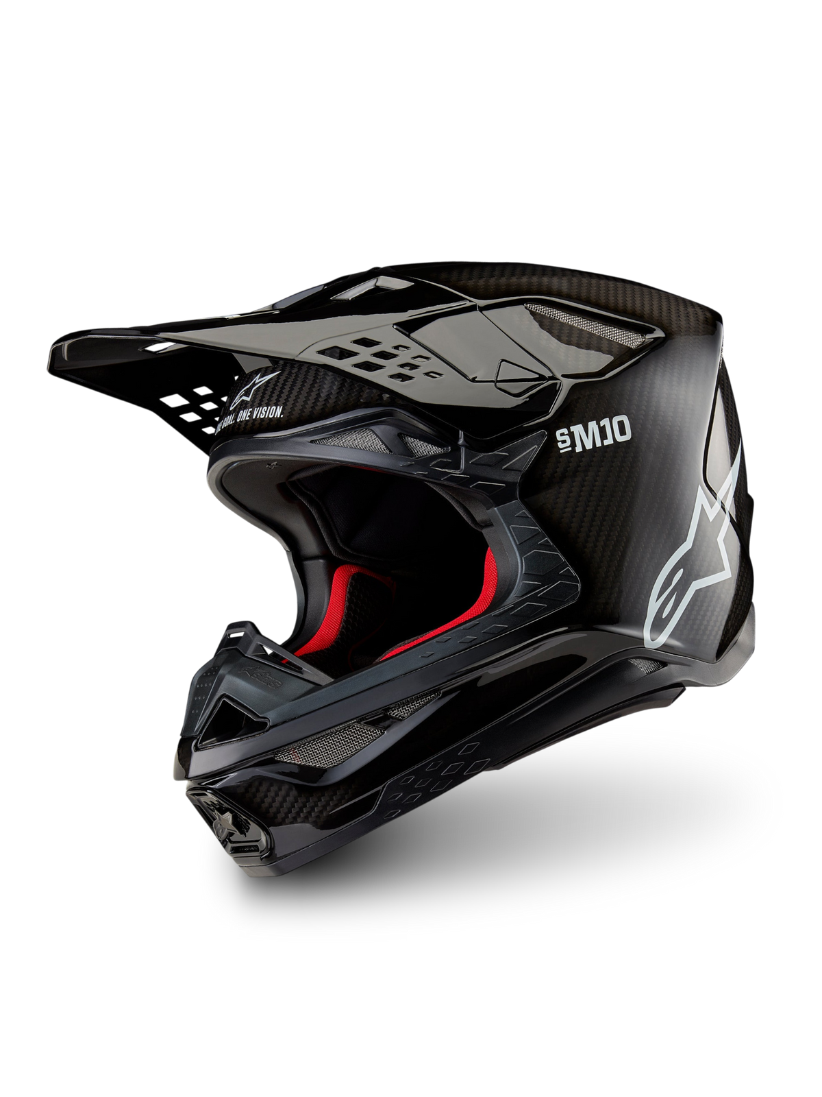 Alpinestars S-M10 Solid Crosshelm Zwart, vooraanzicht