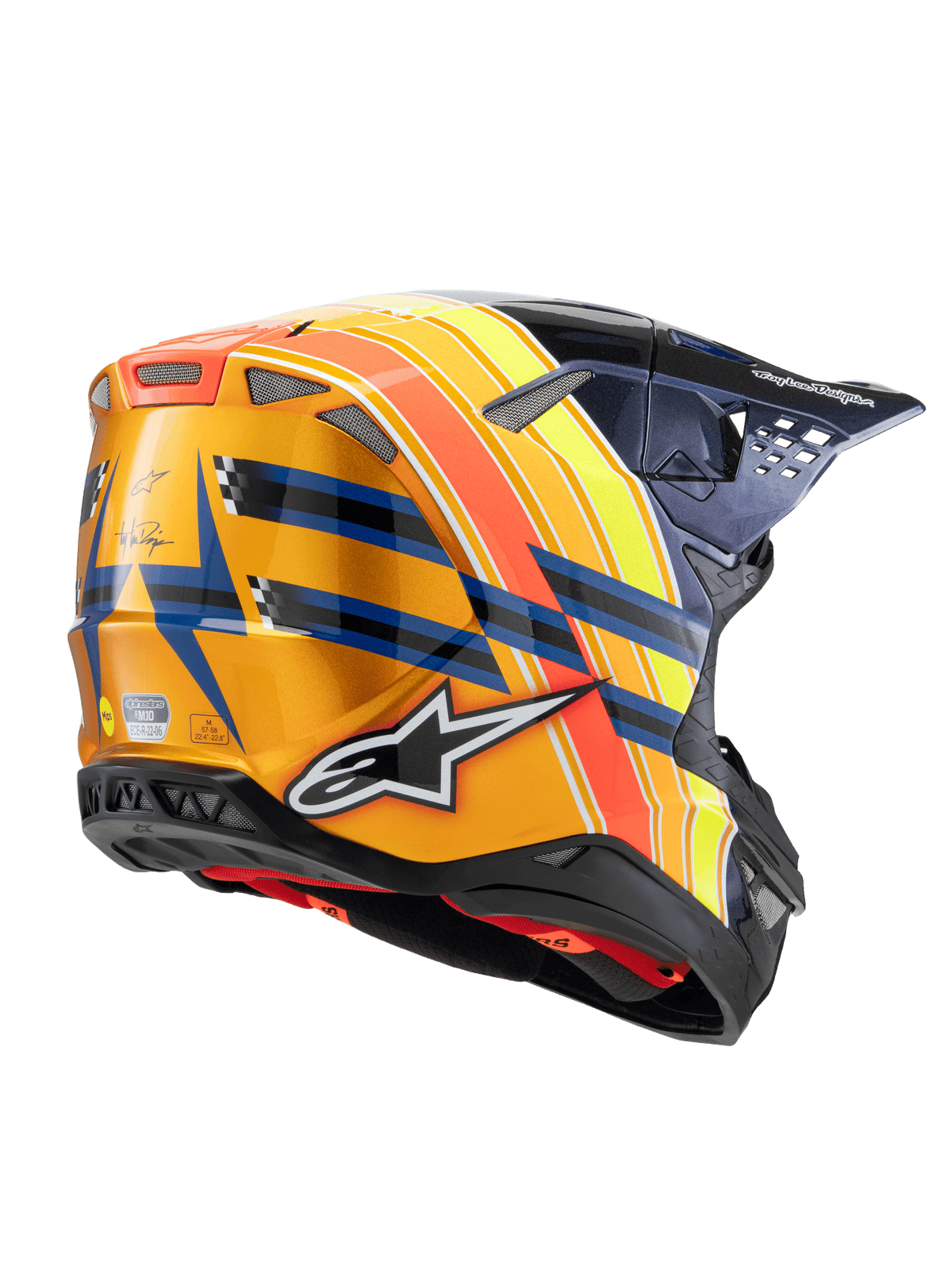 Alpinestars S-M10 LTD Edition 25 Crosshelm Meerkleurig, achteraanzicht
