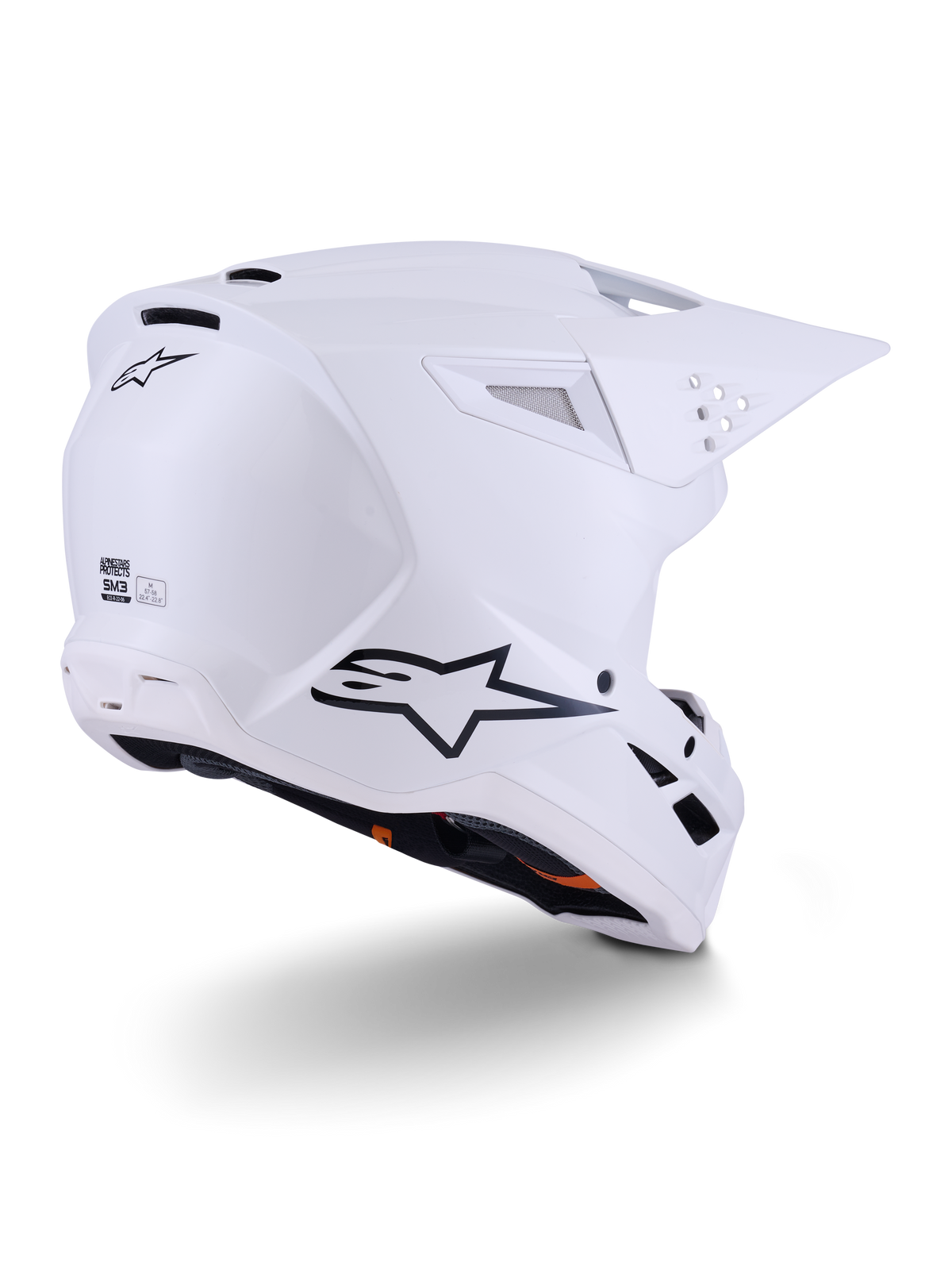 Alpinestars S-M3 Crosshelm Wit, achteraanzicht